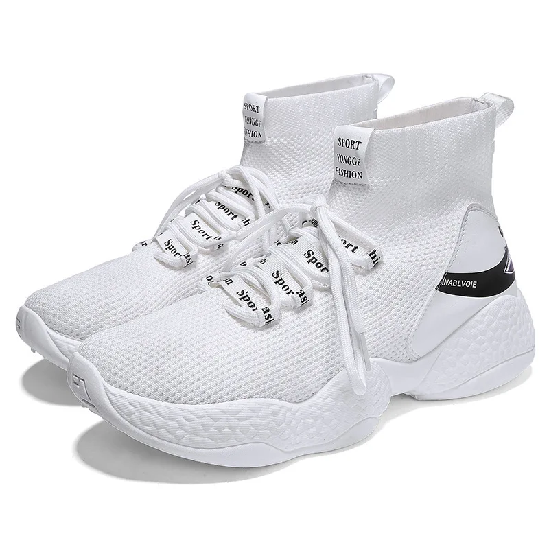 Male Shoe Fly High Help Shoe Ventilation Network Noodles Motion Casual Shoes Men Youth Shoes Zapatos De Hombre Trainers Scarpe