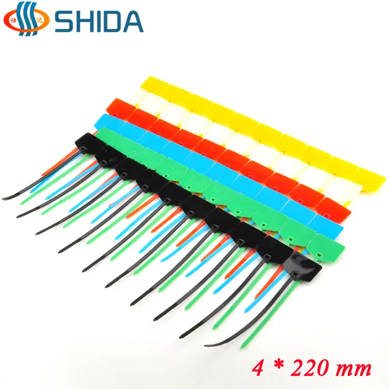 100PCS 4*220MM Nylon Zip Ties Plastic Cable Ties Cable Label Mark Tag