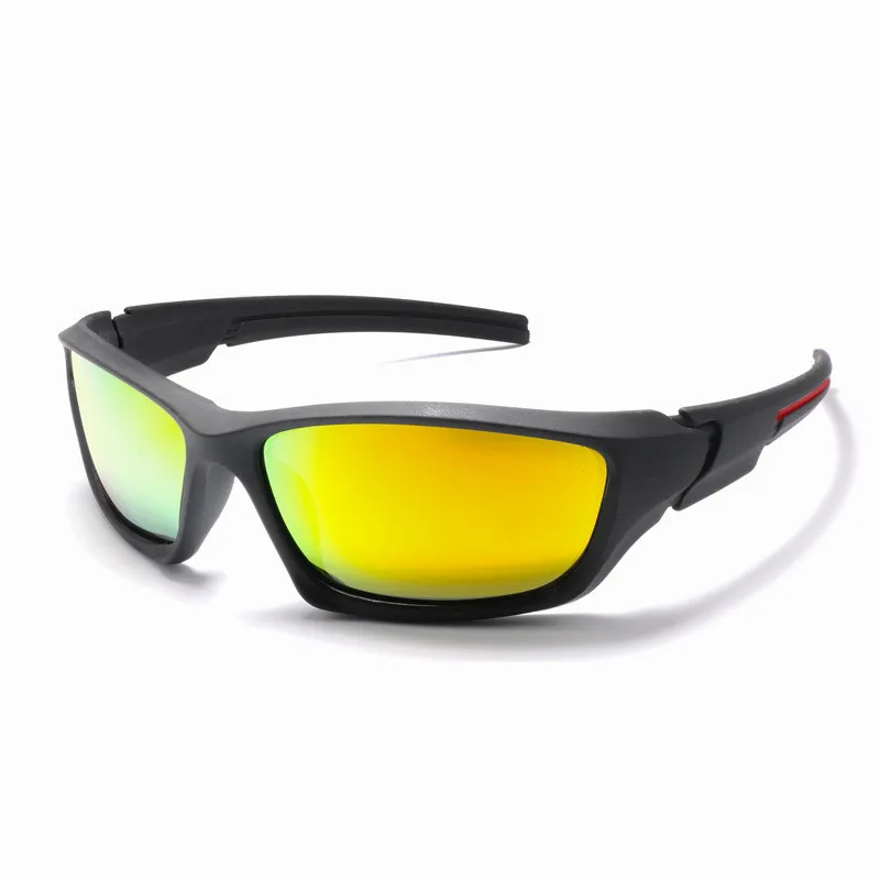 Glitztxunk Модные поляризованные солнцезащитные очки для мужчин, роскошные брендовые дизайнерские Винтажные Солнцезащитные очки для вождения, мужские зеркальные очки, тени UV400 - Цвет линз: Золотой