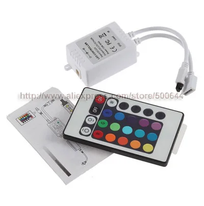 

12V 24 Key IR Remote Controller for RGB LED SMD Strip Light/LED Controller & 50 Sets/Lot DHL/UPS/FEDEX/EMS Free Shipping