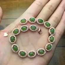 Натуральная Зеленая яшма браслет натуральный жемчуг браслет с драгоценным камнем 925 серебряный браслет роскошный классический круглый женские вечерние изысканные юверирные украшения