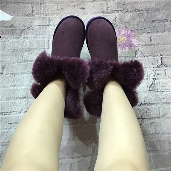 Г., модные женские зимние классические ботинки из натуральной овечьей кожи женские зимние ботинки обувь наивысшего качества - Цвет: chocolate