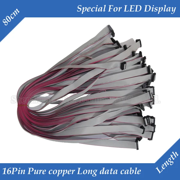 

10pcs/lot 80cm 16Pin Long Flat Wire/ Hub Cable Tinned Copper Data cable for LED Display