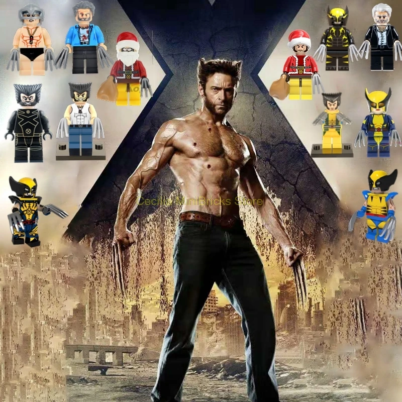 

Legoing Marvel Wolverine X-Men Jean Grey Laura Action Movie Figures Deadpool Legoings Thanos Building Blocks Toys for Children