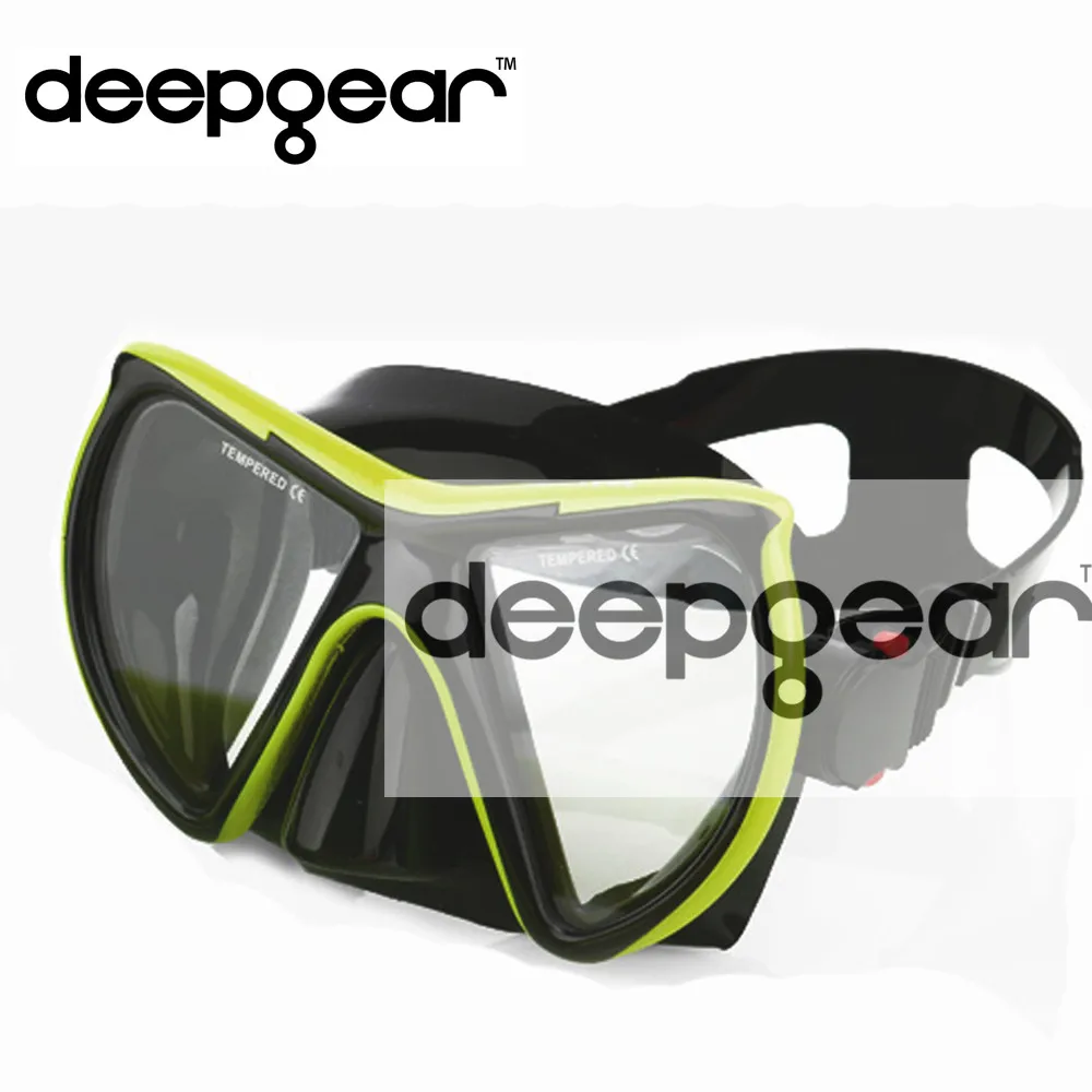 DEEPGEAR профессиональная маска для подводного плавания два окна маска для подводного плавания Черный кремний маска для дайвинга Топ подводное снаряжение оборудование для плавания и ныряния