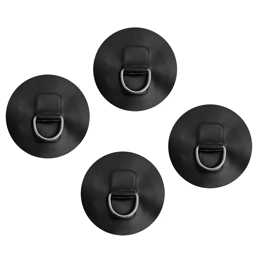 4Pcs Stainless Steel Kayak Canoe D Ring Pad Patch for PVC Inflatable Boat Dinghy Raft Surfboard Replacement Tie Down Accessories