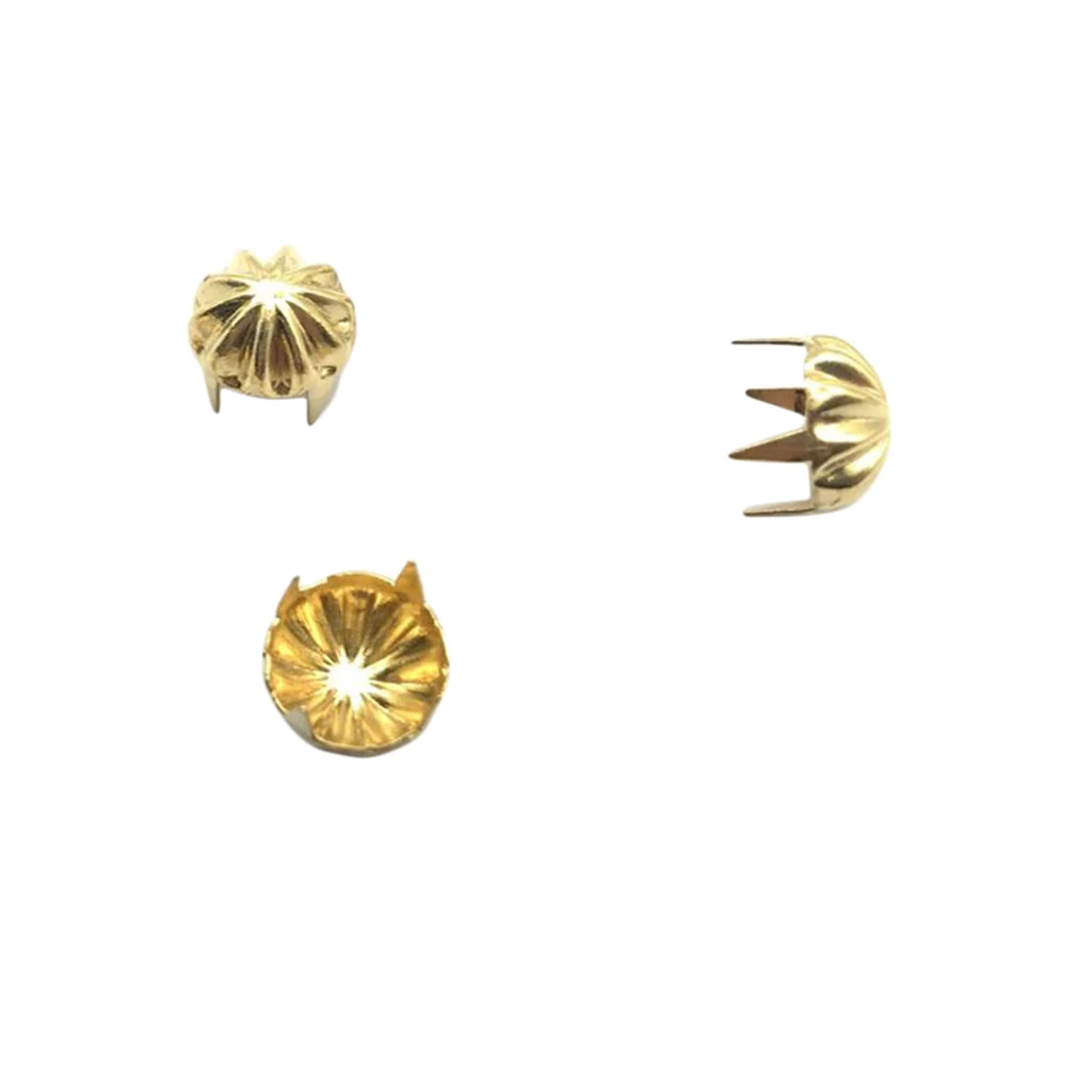 50pcs Metal Pumpkin Studs Claw Rivet Leathercraft Punk for Bags Jeans Belt Decoration