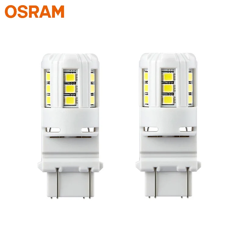 OSRAM СВЕТОДИОДНЫЙ riving Стандартный светодиодный W21/5 W 7443 T20 7715R красный цвет Автомобильный сигнальный светильник поворота Противотуманные фары лампы заднего хода(двойные