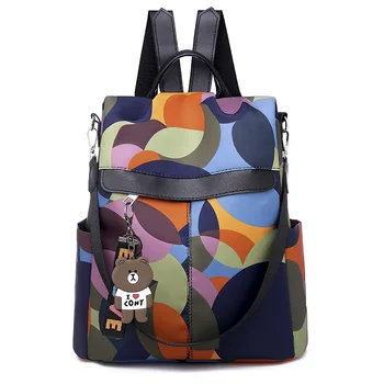 

Backpacks Women Shoulder Bag Female High Quality Schoolbags Oxford Print Travel Bag Waterproof Backpack Female School Bag LSH532