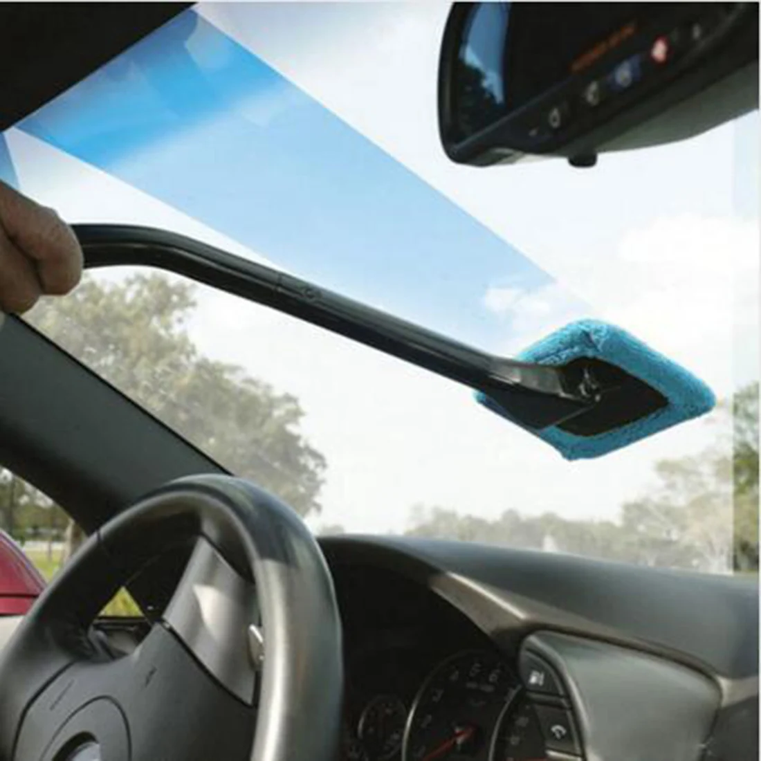 Бу-бауты 1 шт. из микрофибры Авто Window Cleaner Длинные ручки автомобиля моющийся кисть окна автомобиля стеклоочиститель Очиститель ткань чистые