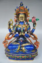 5.71 inch / Copper cloisonne handicrafts Tibetan Buddhism statue of the Buddha