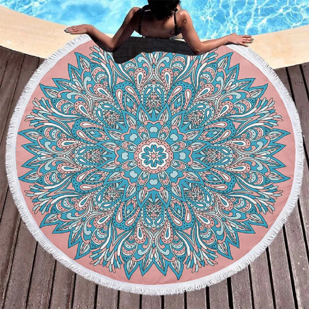 

Mandala Bohemia Style Microfiber Beach Towel with Sport Yoga,Blanket Swimming,Bath Towel,Picnic Blanket,Wall Tapestry 150x150cm