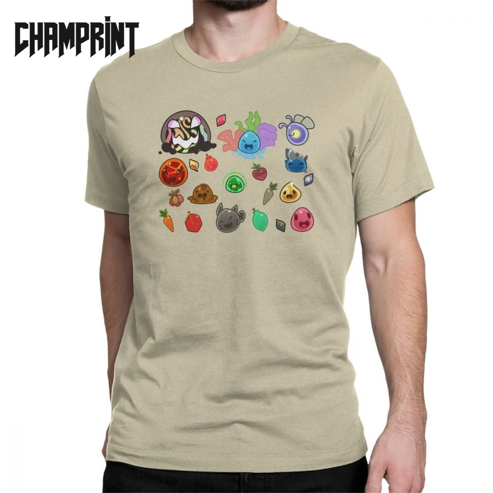 

Slime Rancher Video Games Monomi Park T-Shirts for Men Tabby Game Cute Town Adorable 100% Cotton Tee Shirt Short Sleeve T Shirt