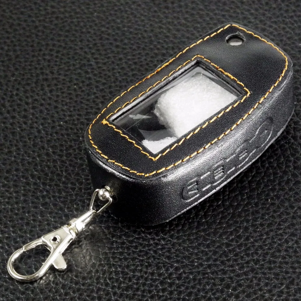 

For Scher-Khan Magicar 5 6 Uncut Blade Fob Leather Case Cover M5 M6 Folding Car Flip Remote 4 Buttons