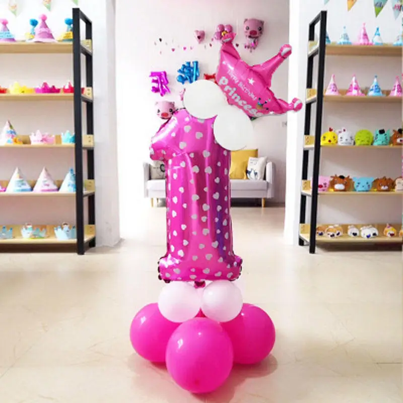 Электронные алюминиевые воздушные шары Vacclo, 32 дюйма, сделай сам, вечерние воздушные шары, голубые, розовые, для дня рождения, свадьбы, вечеринки, украшения, Детские воздушные шары для вечеринки - Цвет: pink1