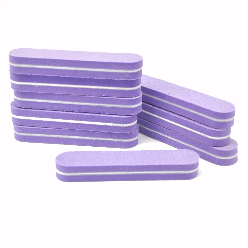 100 X Губка для ногтей, Шлифовальная Пилка Для Ногтей, фиолетовый одноразовый гель, УФ лайм, 180/240 Лима, маникюрный набор для ногтей