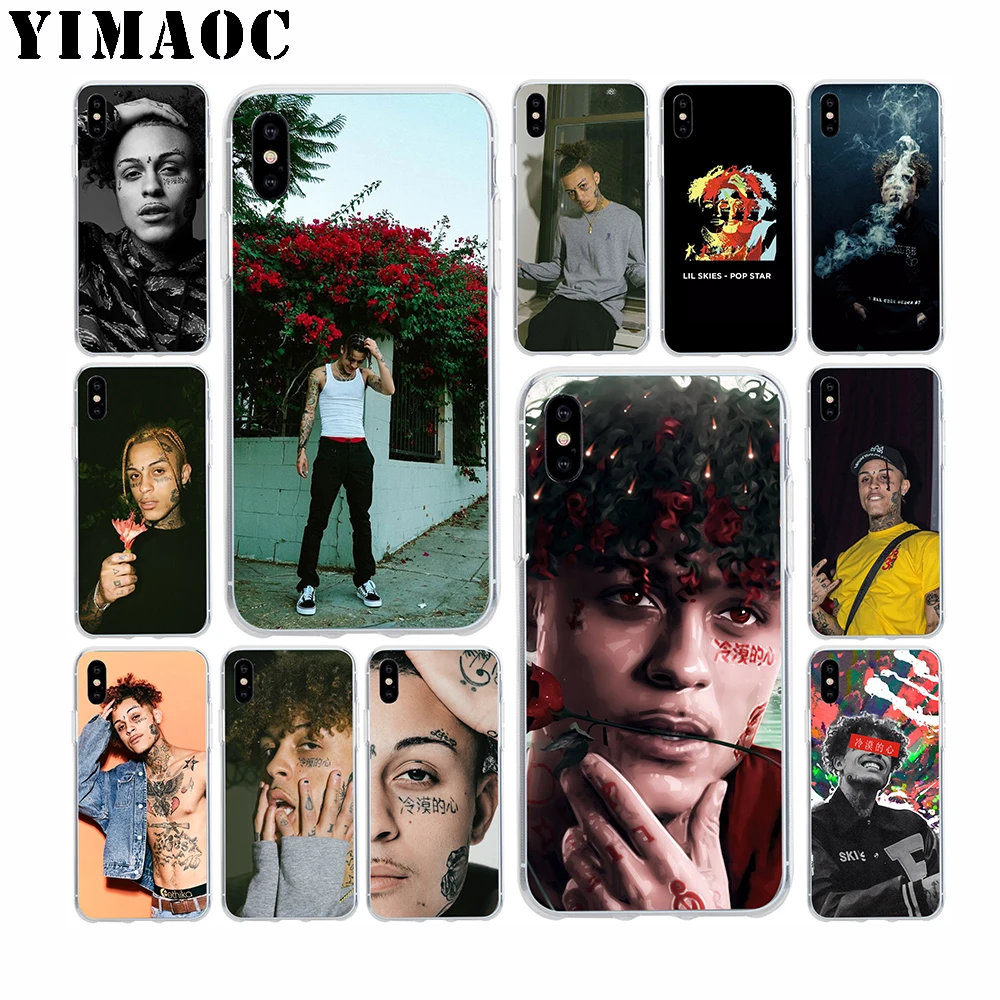 

YIMAOC Lil skies Rapper Soft TPU Silicone Case for Apple Iphone Xr Xs Max X 10 8 Plus 7 6S 6 Plus SE 5S 5 7Plus 8Plus Cover