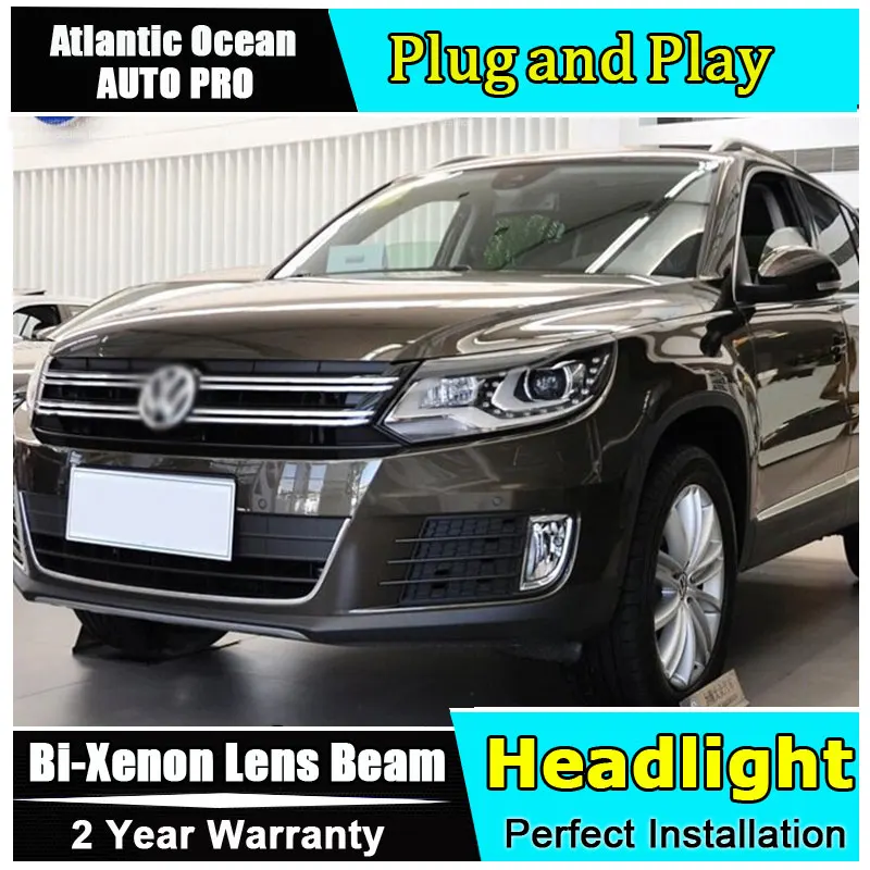 

AUTO PRO 2013-15 For vw tiguan headlights car styling Q5 bi xenon lens LED DRL14 High brightness led xenon H7 led parking