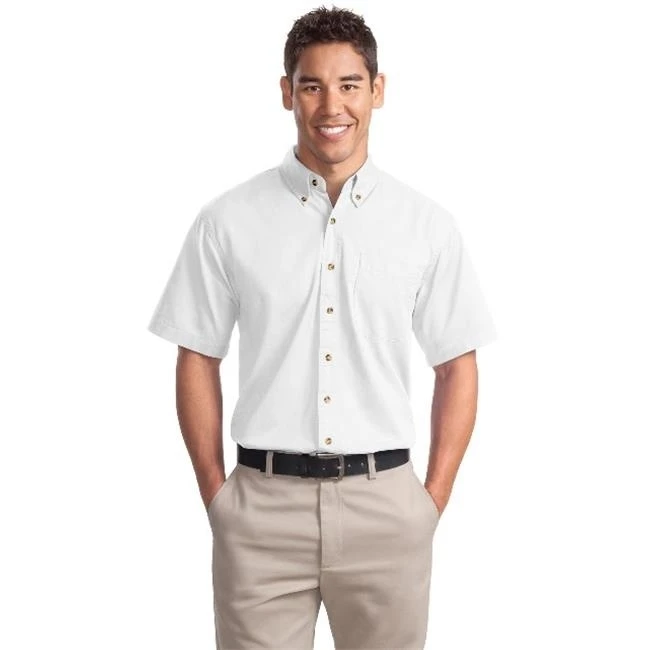 Port Authority S500T Mens Short Sleeve Twill Shirt White - 2XL (1)