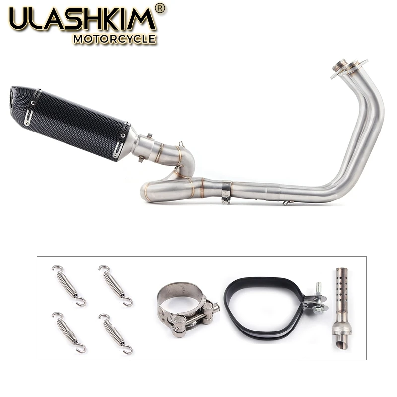

Motorcycle Exhaust Muffler Middle Link Pipe Full System Slip On For kawasaki NINJA650R ninja650 Z650 2017 2018