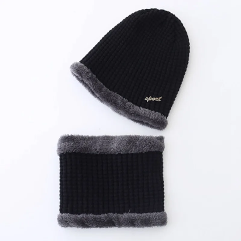 SYi Qarce комплект из 2 предметов, детская зимняя теплая вязаная шапка с шарфом, комплект для мальчиков 3-14 лет, Удобная шапка и шарф, NT177-82