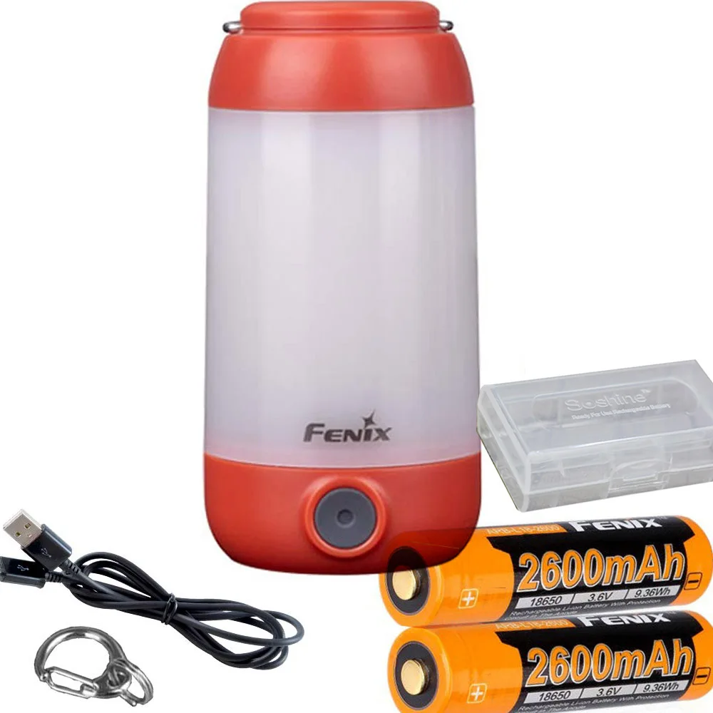 

Fenix CL26R 400 Lumen White and Red LED Rechargeable Camping Lantern with Fenix Rechargeable Battery and battery case