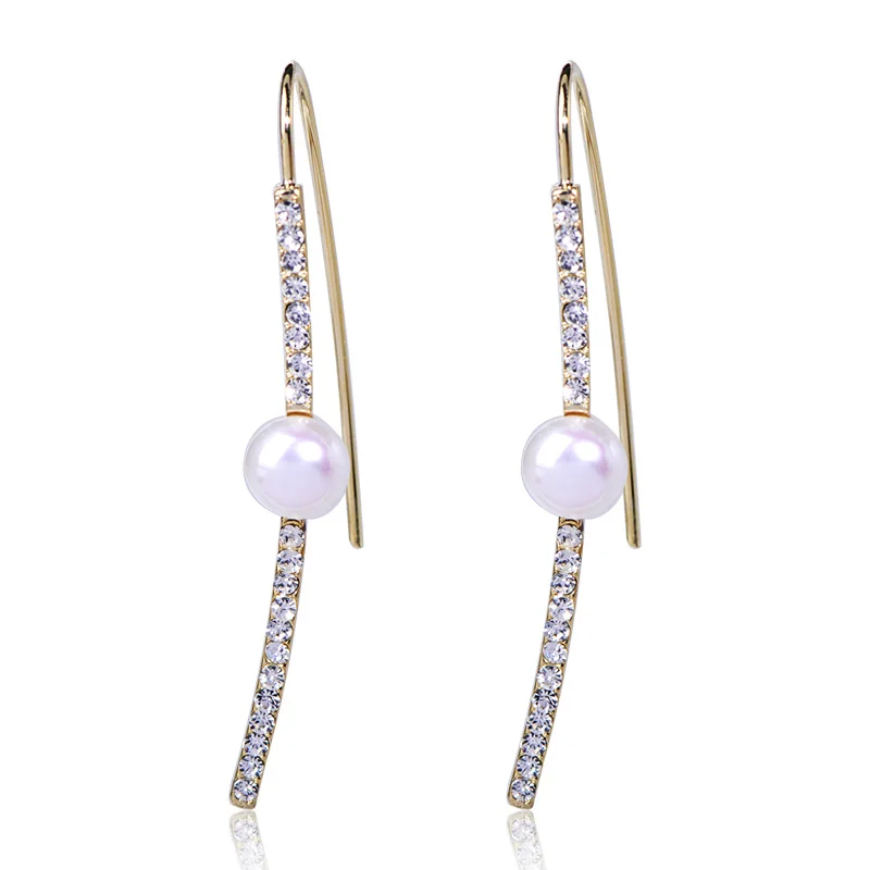 

Trendy Freshwater Pearls Dangle Earrings For Women Girls Dinner Party Ear Jewelry Crystal Special Design Earring orecchini donna