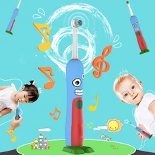 BLYL Brand Child Children Rotation Cartoon penguin design Dental Care Rechargeable Electric Toothbrush Kids Children Tooth Brush
