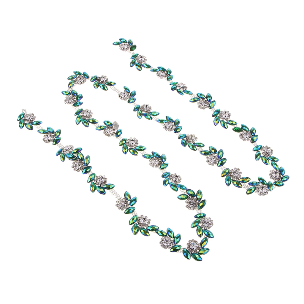1 Yard Glass Rhinestone Chain Beaded Sew on Applique Trim DIY Sewing Crafts