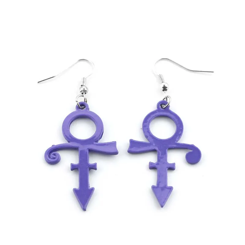 

COOL Prince RIP Memorial Symbol Love Logo Purple Rain High Quality Pendent Drop Earrings Singer Artist Prince Gift Drop Shipping