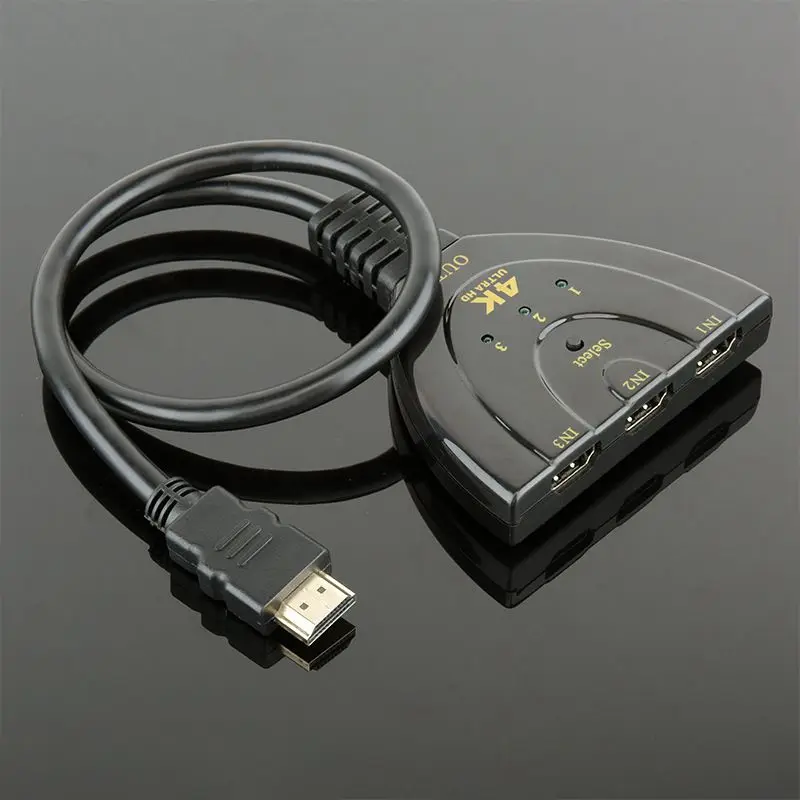 HDMI коммутатора/коммутатор 3 Порты и разъёмы 3x1 v1.4 косичку intelligent Auto с одной фиксированной кабеля HDMI sup Порты и разъёмы 1080 p 4 k x 2 k