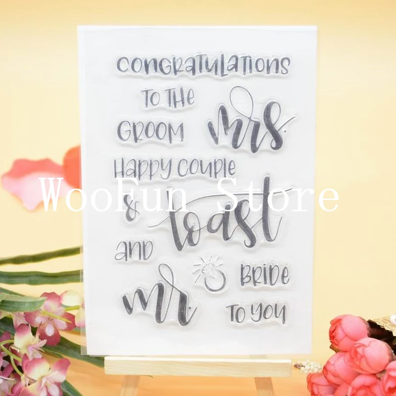 

Mr. Mrs. Congratulations to Groom Sentiment Rubber Clear Stamp + dies cuttings for Card Making Decoration and Scrampbooking