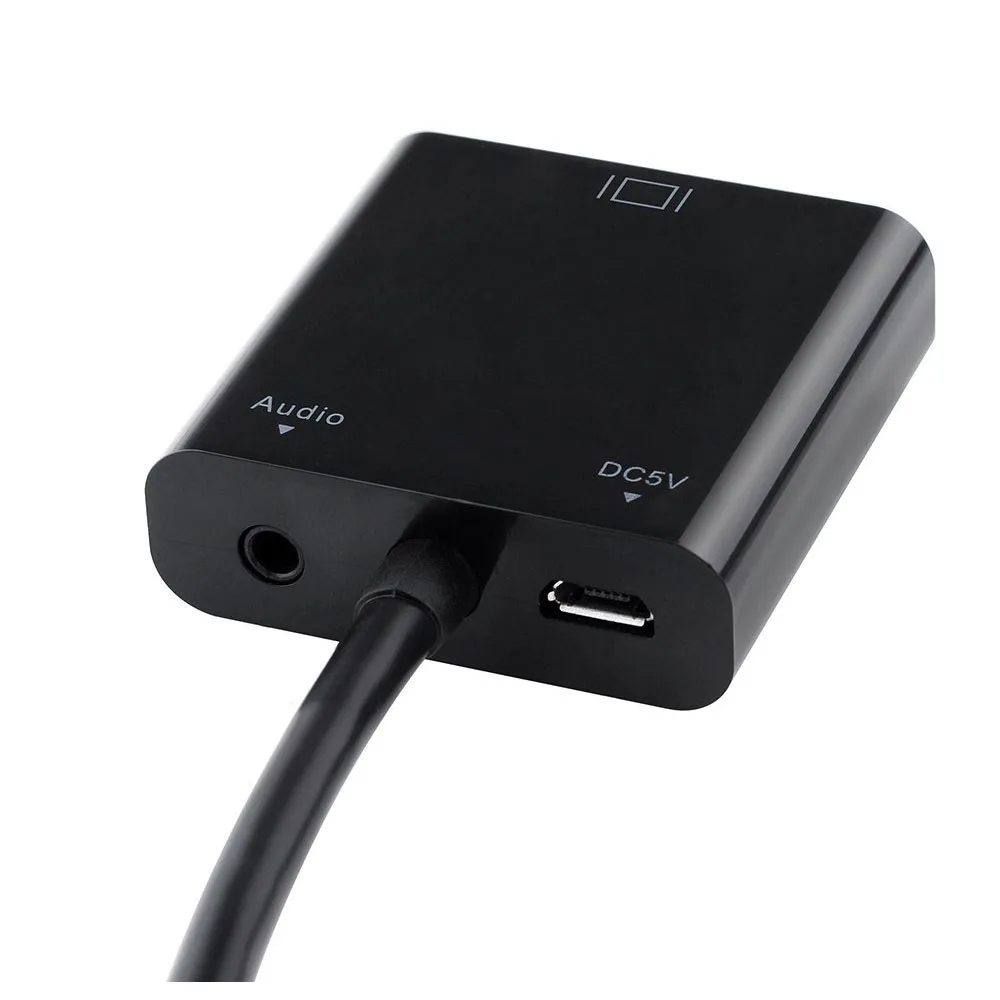 1080P HDMI Черный Micro USB 3 5 мм аудио разъем и кабель для VGA Male PC Raspberry Pi другого