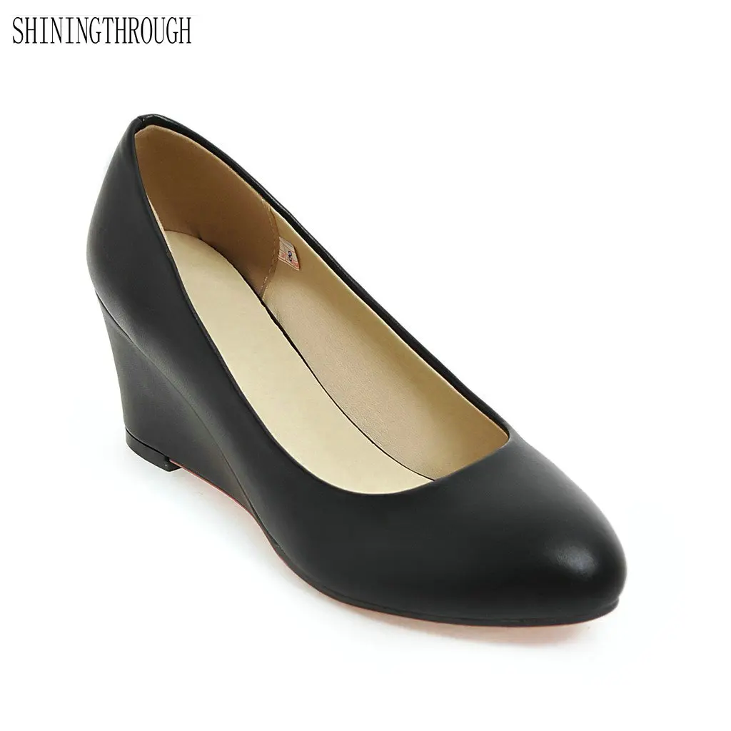 

New spring autumn women Shoes wedges Heels shoes rouned Toe Women Pumps office Ladies work Shoes