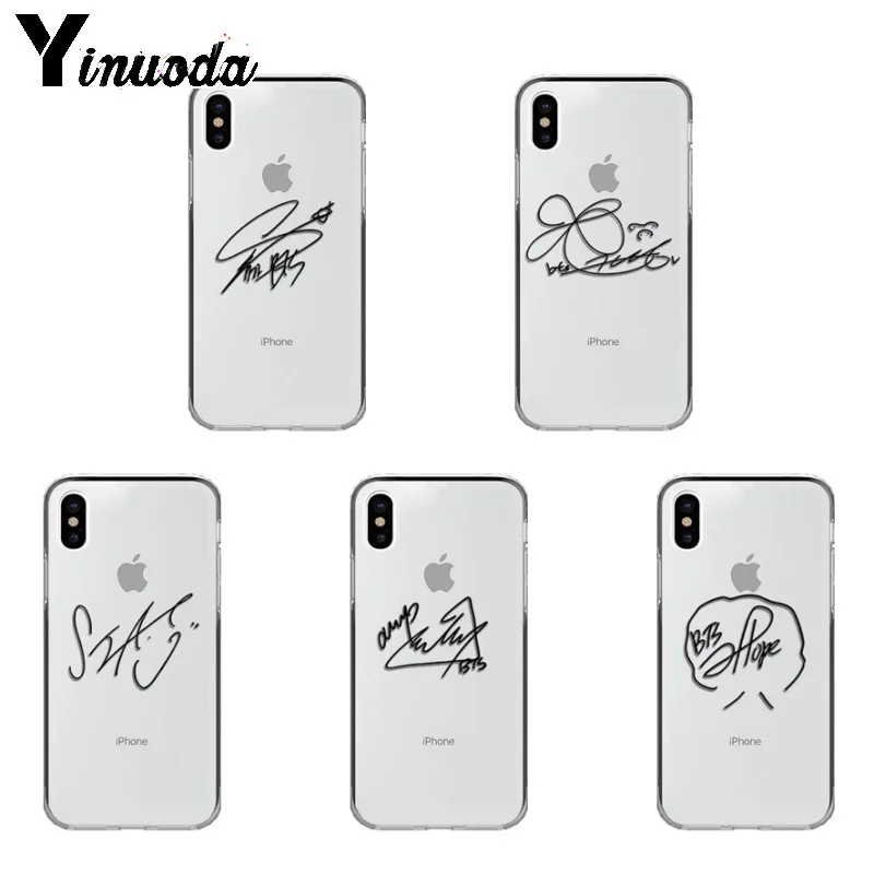 

Yinuoda bts signature TPU Soft Rubber Phone Case Cover for iPhone X Xs Xr XsMax 6 6s Plus 7 7plus 8 8plus 5 5s 5c SE