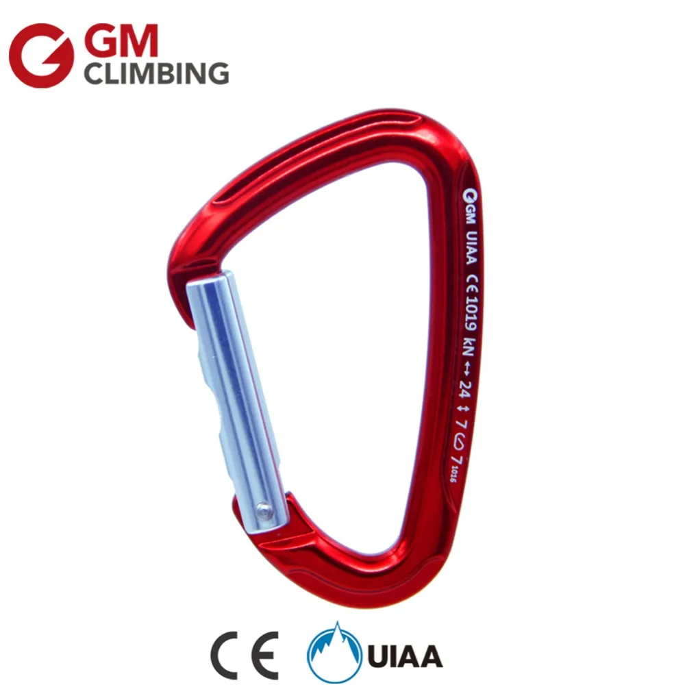 Carabiner Climbing Equipment 24kN CE/UIAA Safety D Buckle Straight Gate