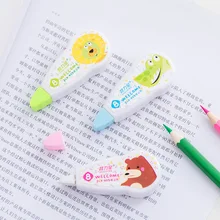 1 pcs 8M KAWAII Correction Tapes Cute Cartoon Animals School Office Stationery Student Gift cute pill style correction tapes green blue deep pink purple yellow 5 pcs