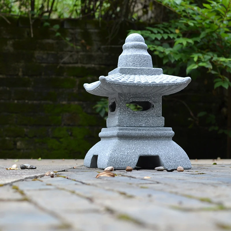 Goedkoop Japan Stijl Vintage Beeldjes amp; Miniatuur Ornamenten Ambachten Retro Tuin Landschap Binnenplaats Lamp Kandelaar Lantaarn