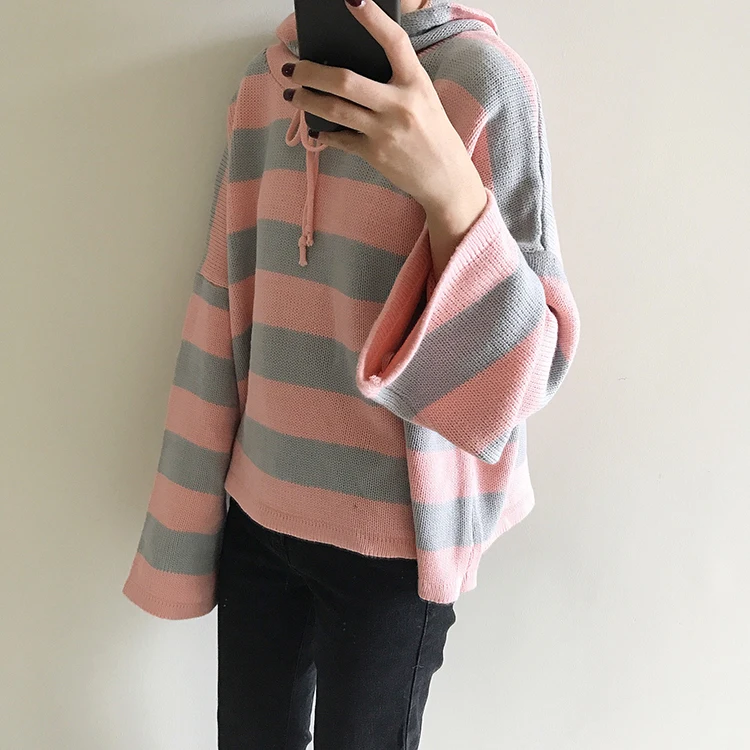 Mulheres kawaii tricô solto design curto bonito
