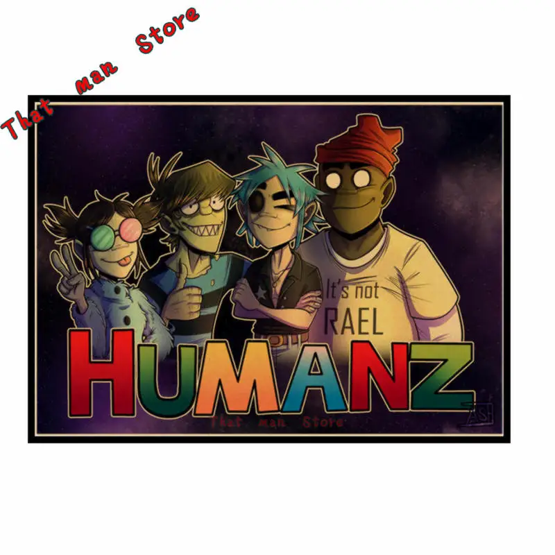 Художественный постер Gorillaz urchin в стиле хип хоп рэп рок Ранняя музыкальная лента