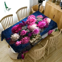 Корейский стиль полиэстер 3d круглая скатерть фиолетовые цветы узор утолщаются хлопок прямоугольная салфетка на свадьбу Декор
