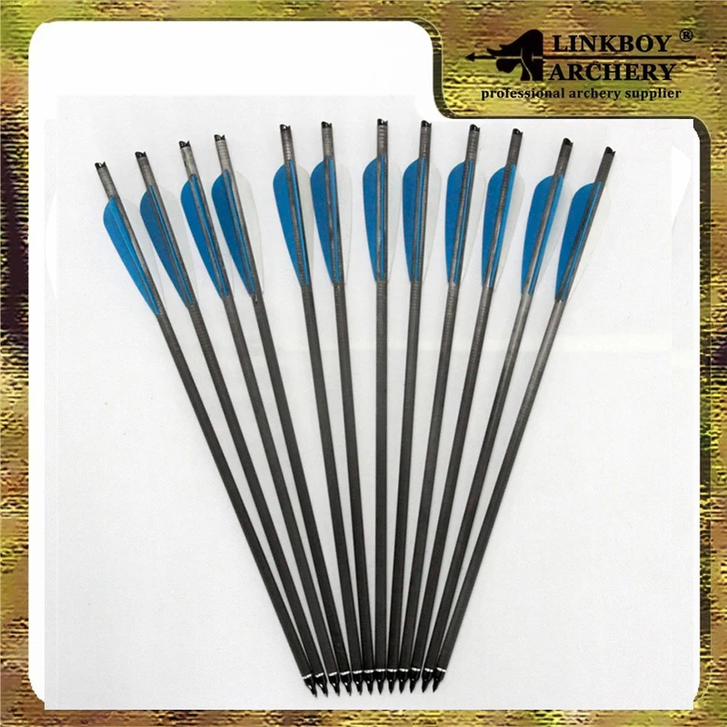 

Archery Carbon Arrow for Crossbow Bolts ID 7.6mm OD 8.8mm 17/20/22" Plastic Vane Nock Insert for Archery Hunting