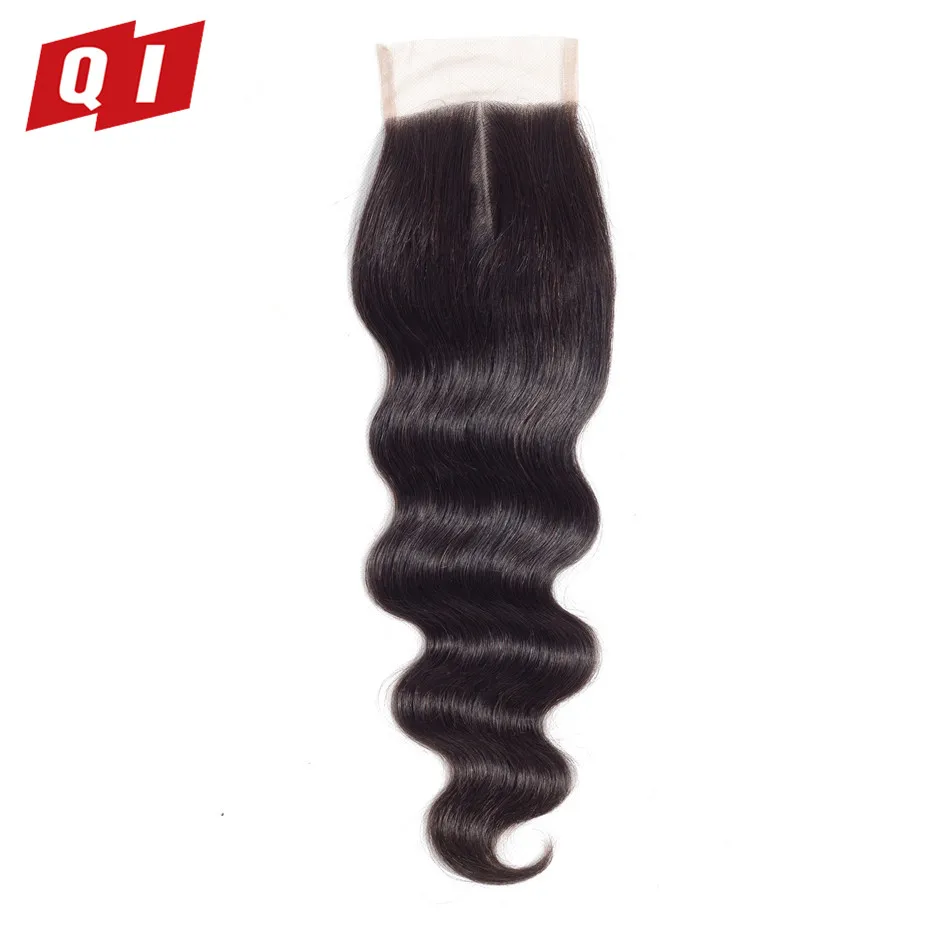 QI волос натуральный Цвет не Волосы remy монгольской тело волна 100% натуральные