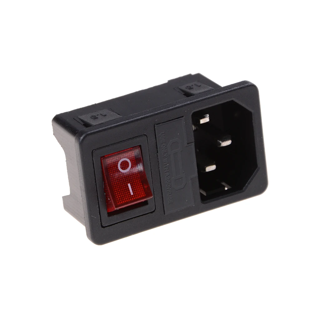 1PCS Red Light Power Rocker Switch Power Socket Connector Plugin Switches from Lights