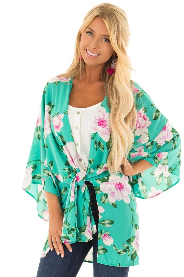 OMCHION-Green-Floral-Print-Long-Kimono-Cardigan-2019-Plus-Size-Summer-Chiffon-Blouse-Women-Beach-Kimonos