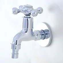 Polished Chrome Brass Bathroom Single Cross Handle Washing Machine Faucet /Garden Water Tap / Laundry Sink Water Taps mav154 wall mounted chrome finish laundry sink tap single lever bath washing machine tap
