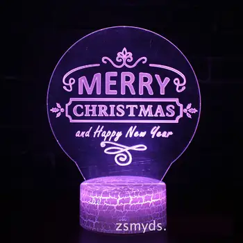 

New Christmas Card 3d Small Lamp Creative Seven Color Remote-control Touch Visual Led Night Light Novelty Kids Lamp