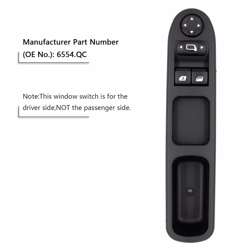 YAOPEI 6554.QC передний левый главный выключатель питания для Peugeot 207 Stufenheck 2007 2014 Citroen C3