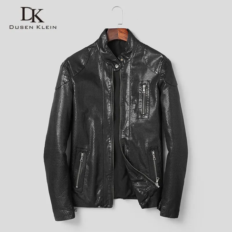 

Men Genuine Leather Jacket Real Sheepskin Jackets Casual Short Black Pockets 2019 Autumn New Jacket for Man Washed Leather s1040