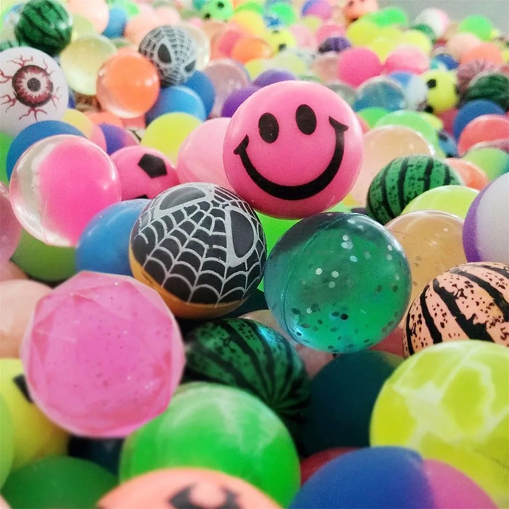 

[Bainily]10pcs/lot random color toy ball mixed Bouncy Ball child elastic rubber ball Children kids of pinball bouncy toys